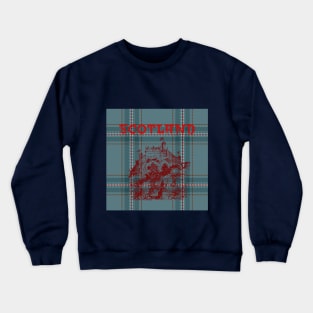 Scottish plaid with castle design Crewneck Sweatshirt